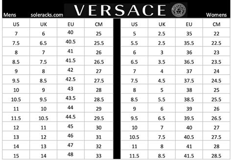 versace shoe size guide|versace shoes size chart uk.